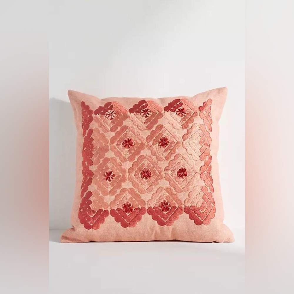 New Anthropologie Home Decor Peach/Pink Layla Accent Throw Pillow